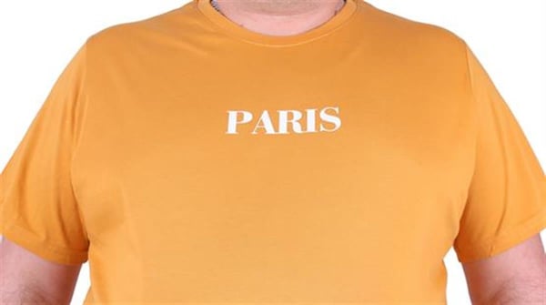 Mocgrande Büyük Beden Sıfır Yaka Tişört Paris 23105 HARDAL