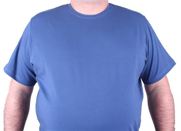 Mocgrande Erkek Büyük Beden Likralı Basic Sıfır Yaka Tişört 11160 INDIGO