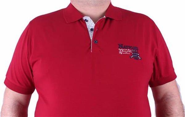 Mocgrande Erkek Büyük Beden Polo Tişört Nations Team 23402 BORDO