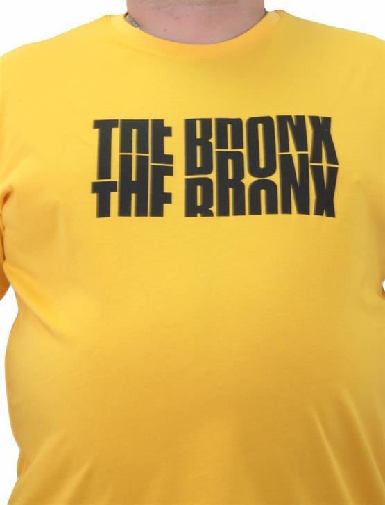 Mocgrande Erkek Büyük Beden Sıfır Yaka Tişört The Bronx 23174 SARI