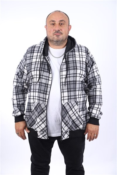 MocGrande Kangaroo Pocket Oduncu Sweat-Gömlek Stripe 22209