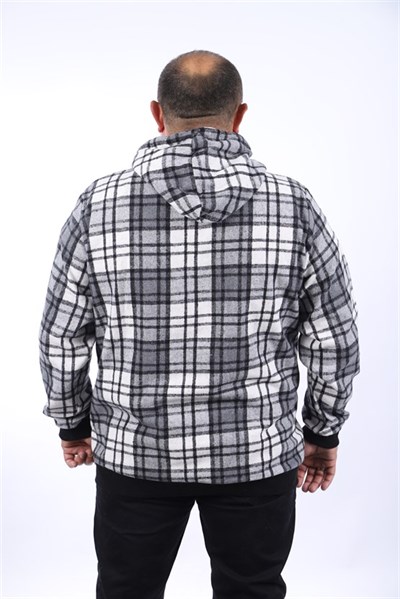 MocGrande Kangaroo Pocket Oduncu Sweat-Gömlek Stripe 22209