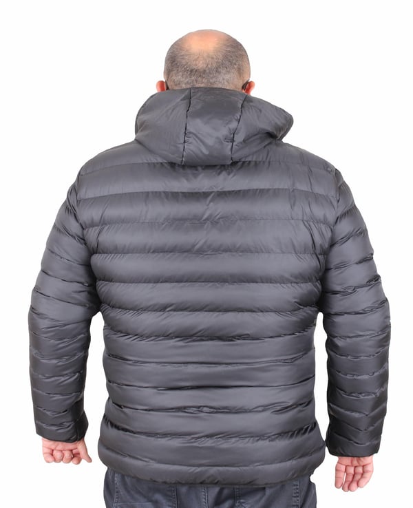Erkek Büyük Beden Kapuşonlu Mont Bss 24825 SIYAH