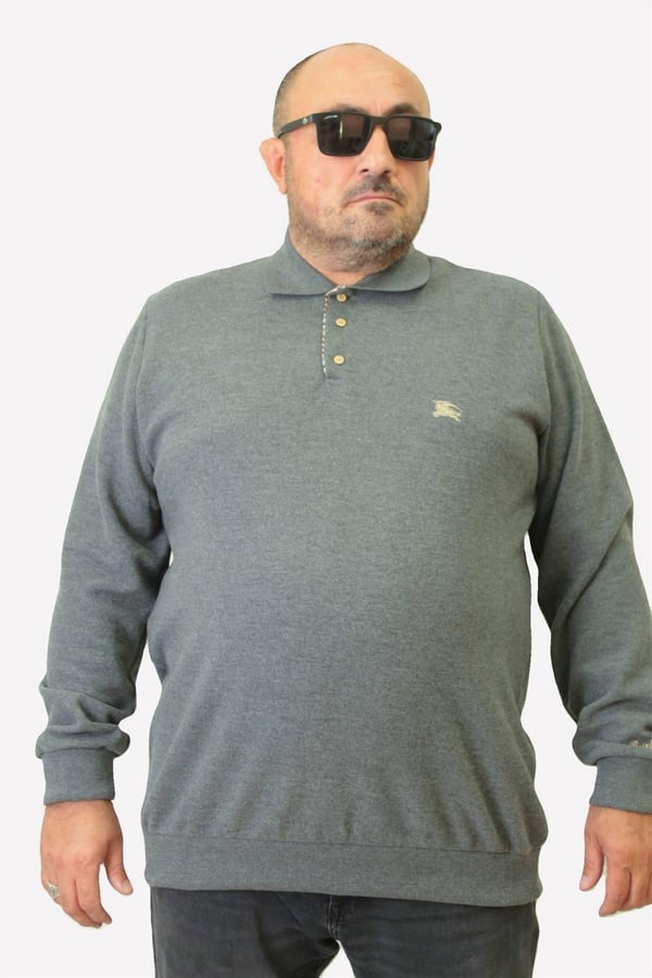 Erkek Büyük Beden Polo Yaka Sweat Brb 24400 ANTRASIT