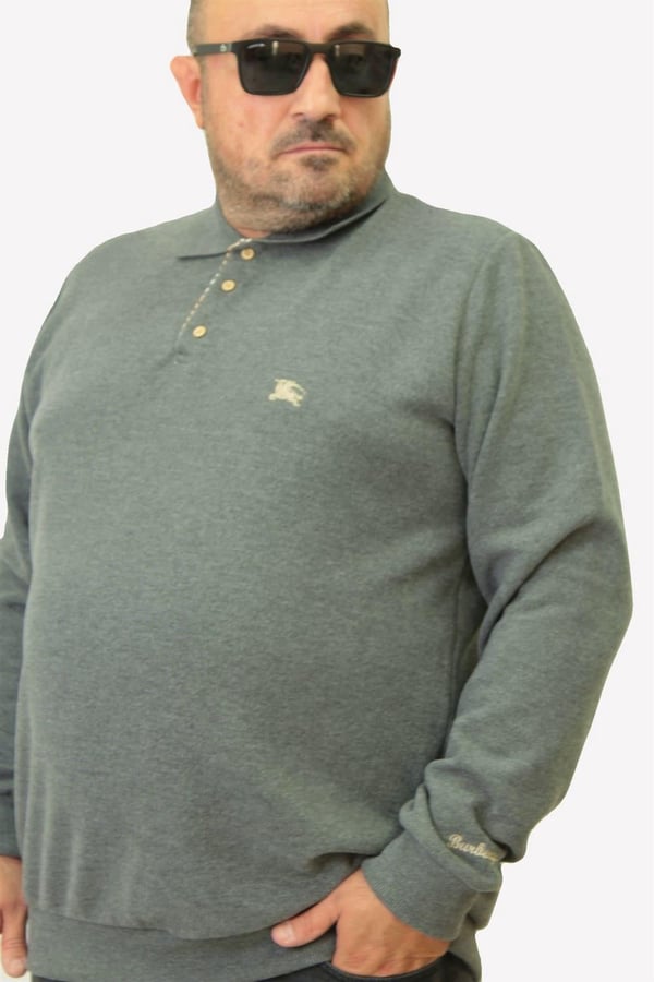 Erkek Büyük Beden Polo Yaka Sweat Brb 24400 ANTRASIT
