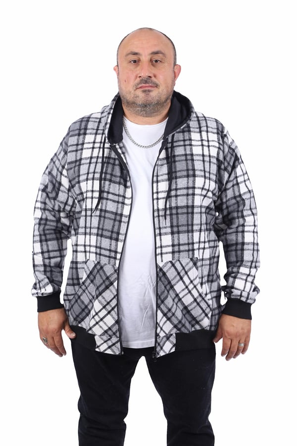 Starbattal Kangaroo Pocket Oduncu Sweat-Gömlek Stripe 22209-1481