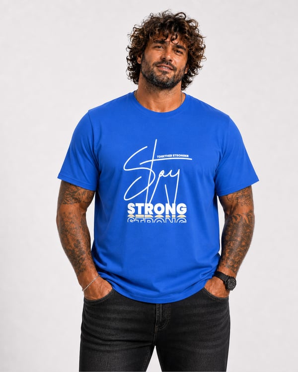 Starbattal Erkek Büyük Beden Sıfır Yaka Tişört Strong 26131 SAKS