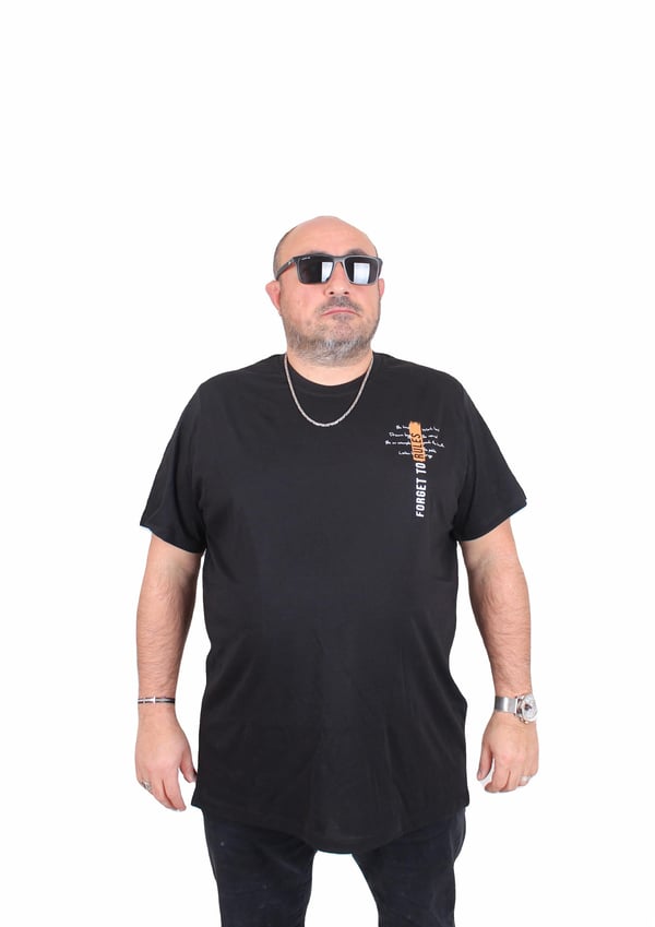 Starbattal Erkek Büyük Beden Sıfır Yaka Tişört Forget To Rules 25156 SIYAH