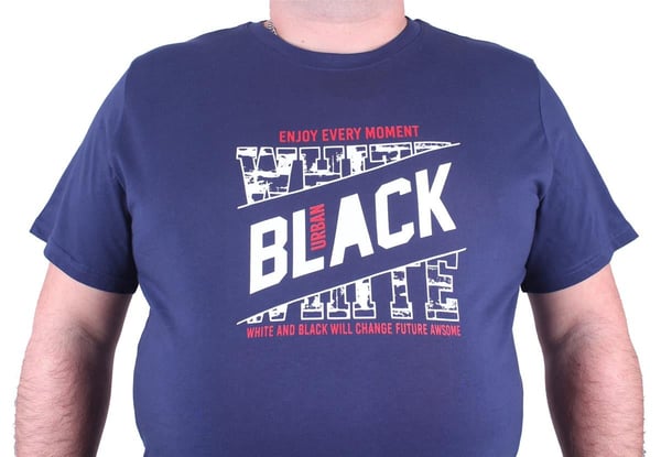 Starbattal Büyük Beden Erkek Baskılı Tişört Black 23127 Marin