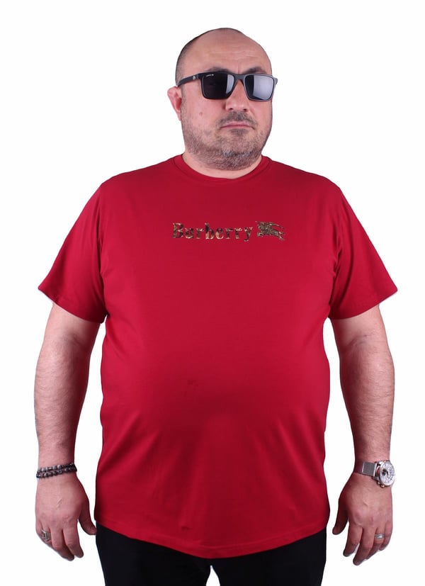 BURB Sıfır Yaka Tişört 23153 BORDO