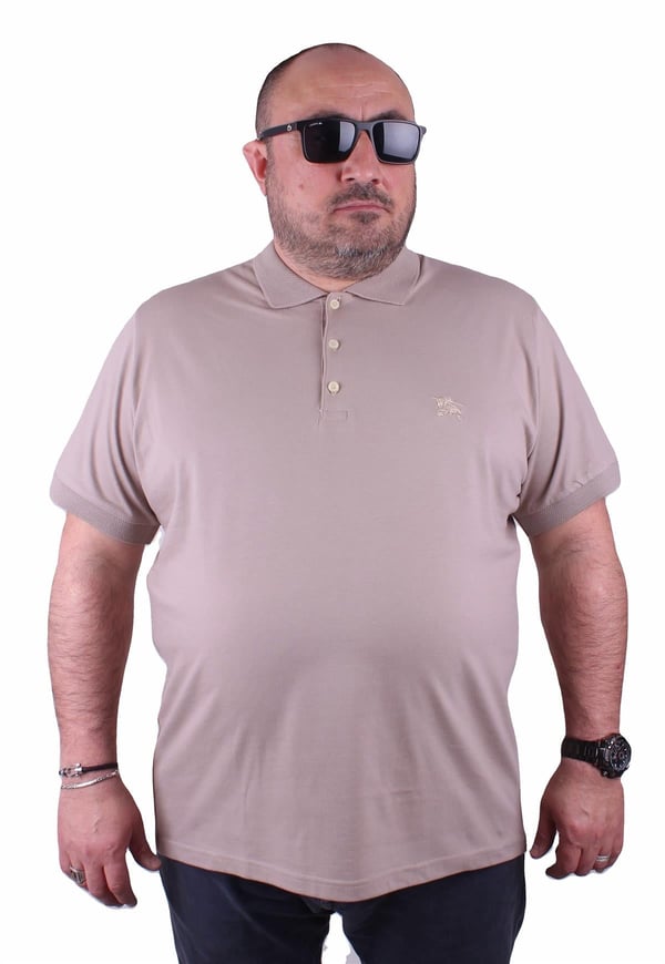 Büyük Beden Erkek Polo Tişört 23406 TOPRAK