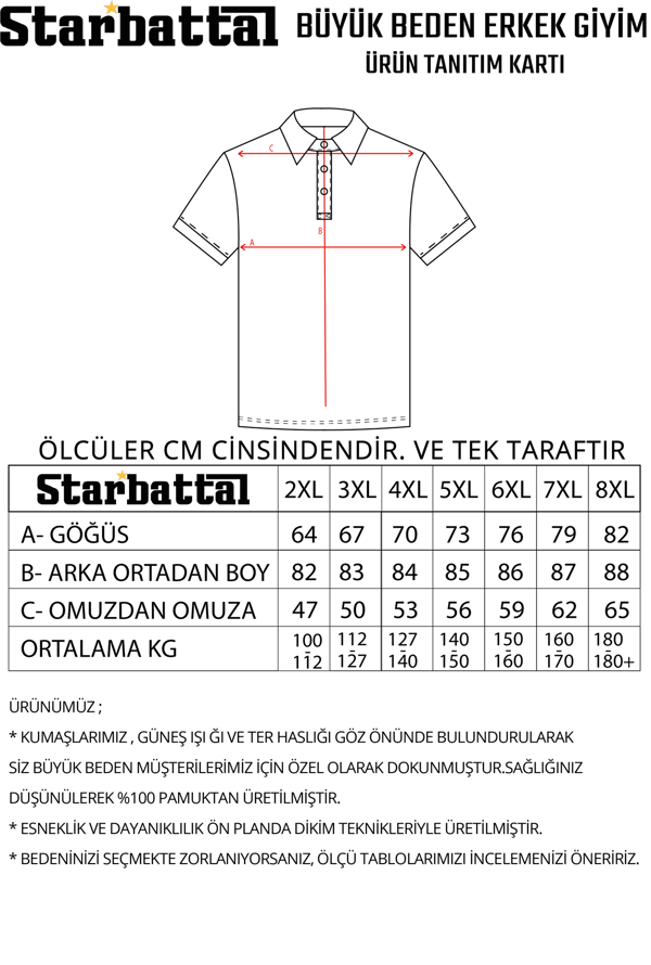 Erkek Büyük Beden Polo Yaka Tişört 23407 HARDAL