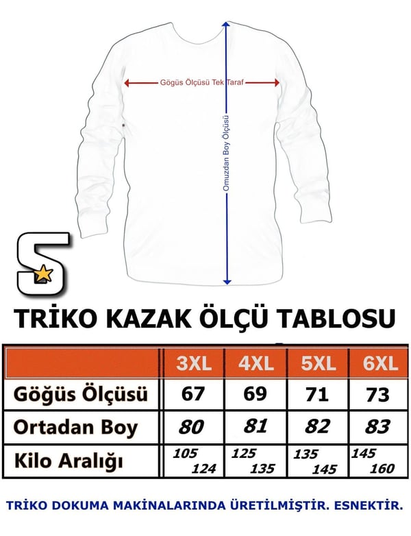 Starbattal Erkek Büyük Beden Sıfır Yaka Basic Triko Kazak 23750 BORDO