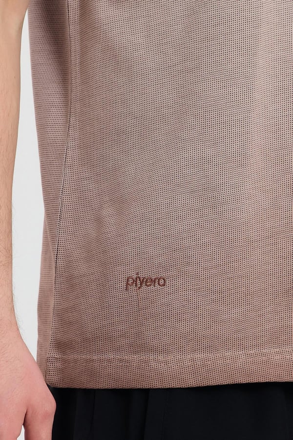 Erkek Kahverengi Bisiklet Yaka Yıkamalı Basic T-shirt - 165