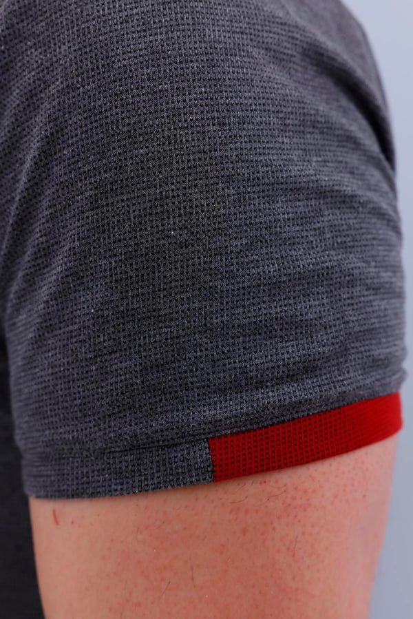Erkek Battal Beden Gri Bisiklet Yaka T-shirt Alt-üst Takımı - 130