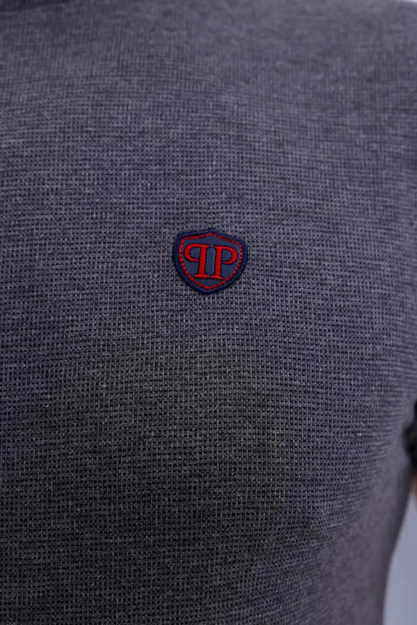 Erkek Battal Beden Gri Bisiklet Yaka T-shirt Alt-üst Takımı - 130