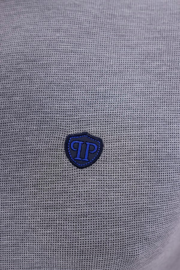 Erkek Battal Beden Açık Gri Bisiklet Yaka T-shirt Alt-üst Takımı - 130
