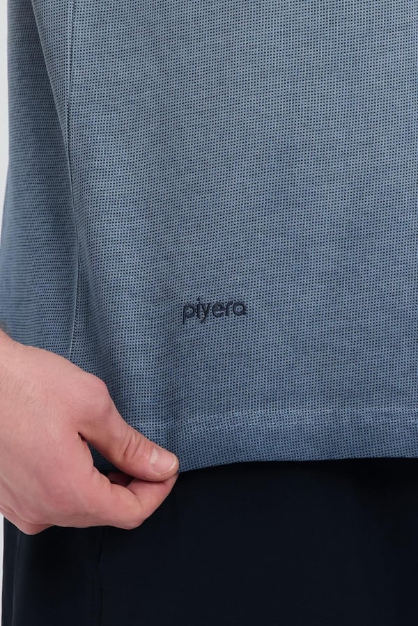 Erkek Lacivert Bisiklet Yaka Yıkamalı Basic T-shirt - 165