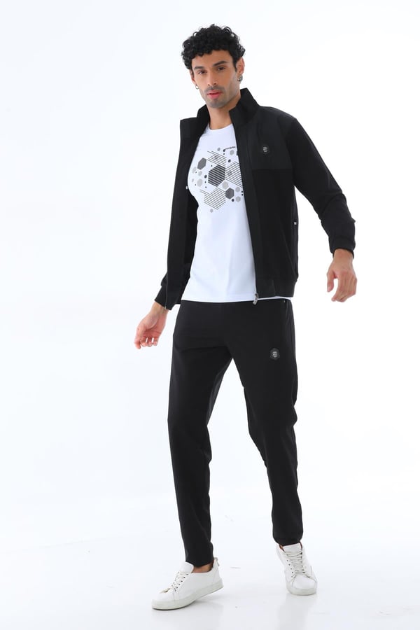 Erkek Dalgıç Kumaş Slim Fit Dar Paça Eşofman Takımı