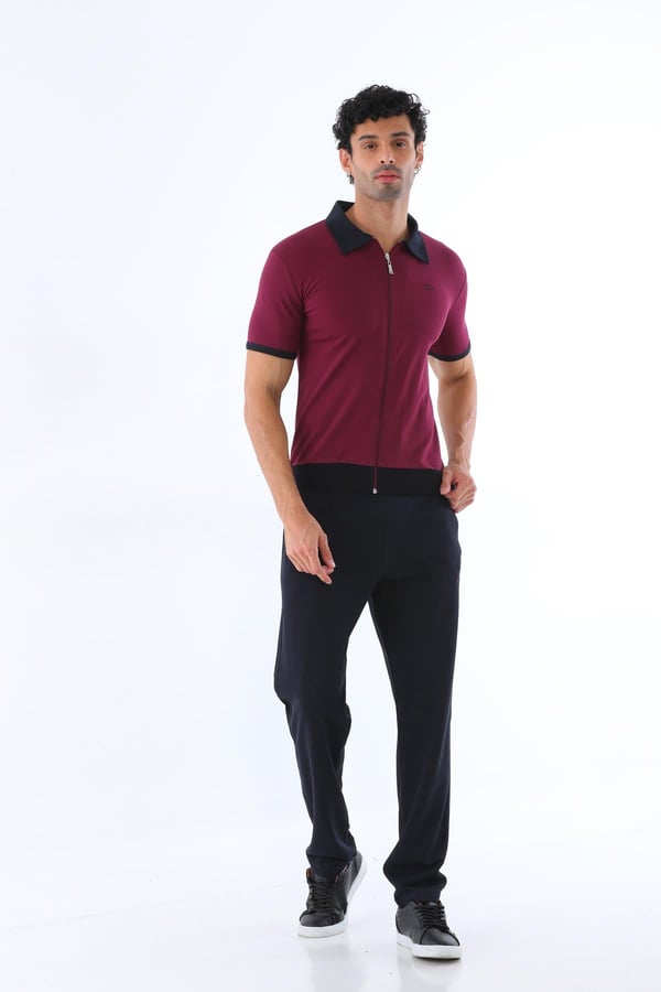 Erkek Polo Yaka Fermuarlı Eşofman Takımı