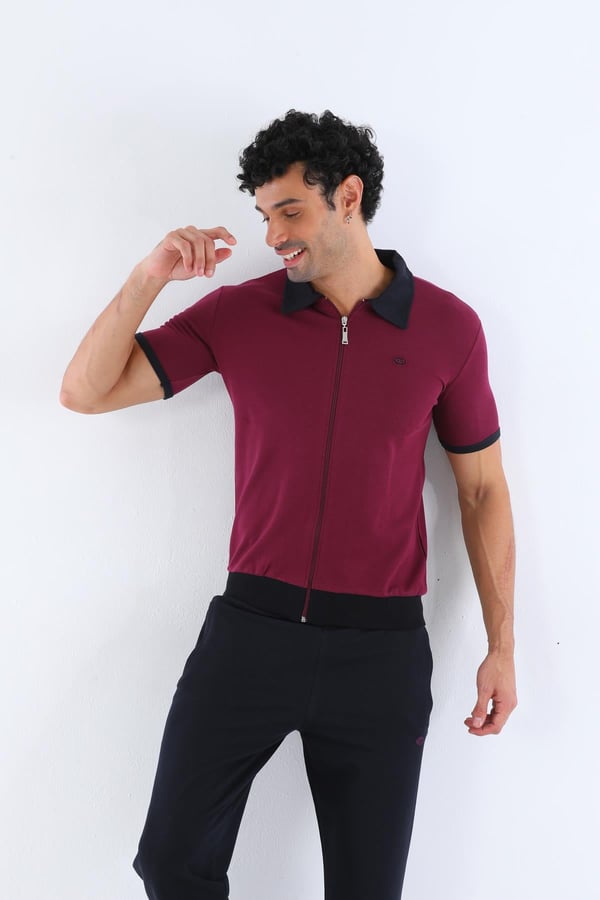 Erkek Polo Yaka Fermuarlı Eşofman Takımı