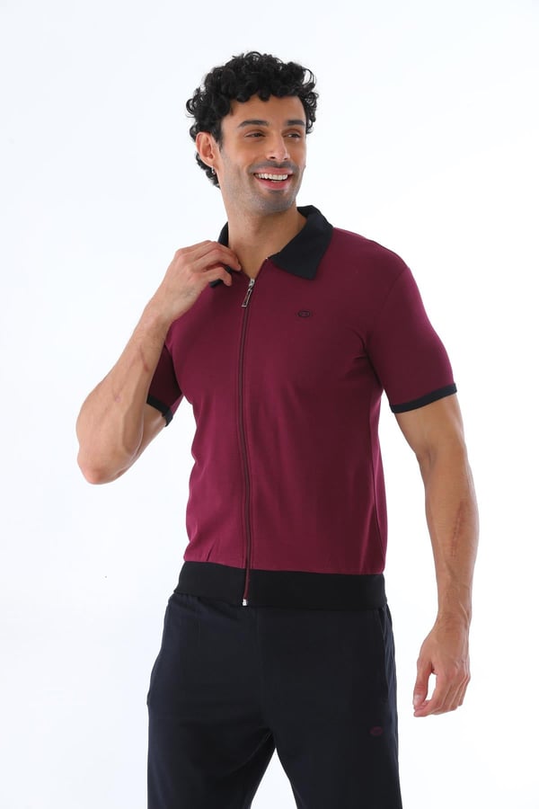 Erkek Polo Yaka Fermuarlı Eşofman Takımı