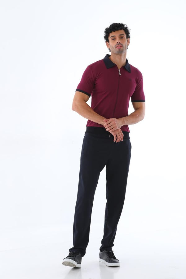 Erkek Polo Yaka Fermuarlı Eşofman Takımı