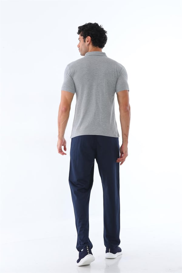 Erkek Polo Yaka Pamuk Slim Fit Dar Kesim Kısa Kol Tişört Eşofman Takımı