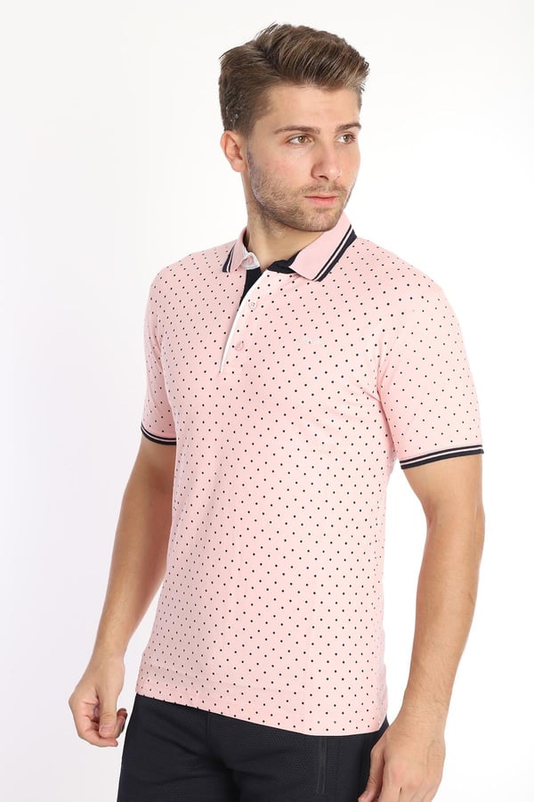 Puantiyeli Erkek Kısa Kol Polo Yaka Tshirt