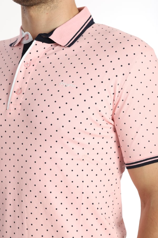 Puantiyeli Erkek Kısa Kol Polo Yaka Tshirt