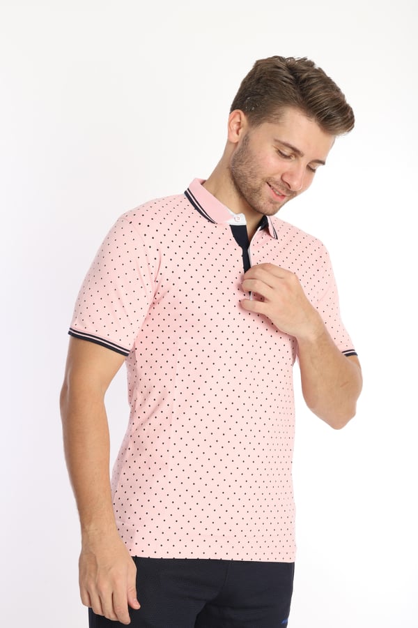 Puantiyeli Erkek Kısa Kol Polo Yaka Tshirt