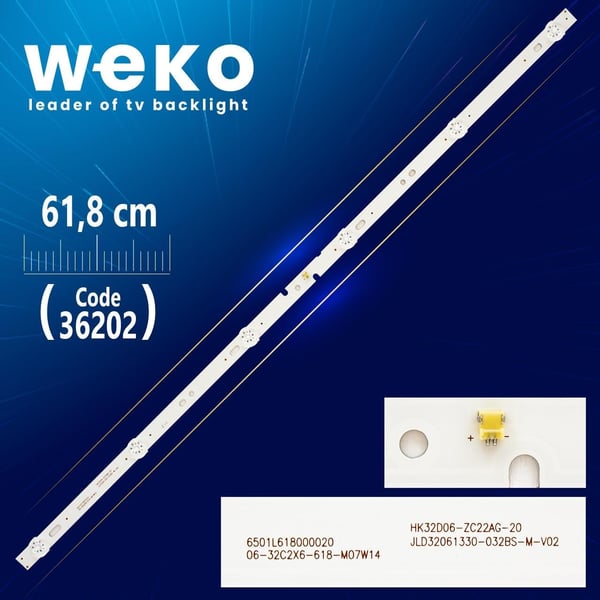 06-32C2X6-618-M07W14 - 6 LEDLİ 61,8 CM 3V