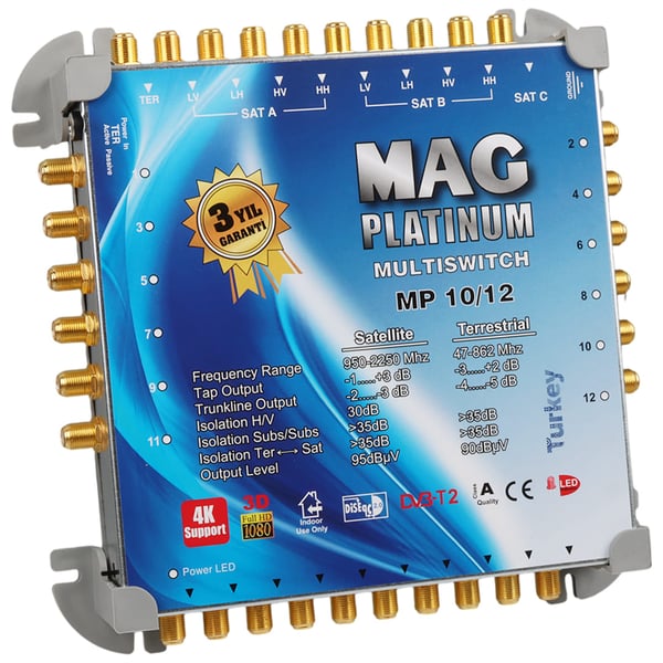 10*12 Sonlu/Kaskatlı Swıtchlı Uydu Santrali Mag Platınum Fiyatı - Merter Elektronik