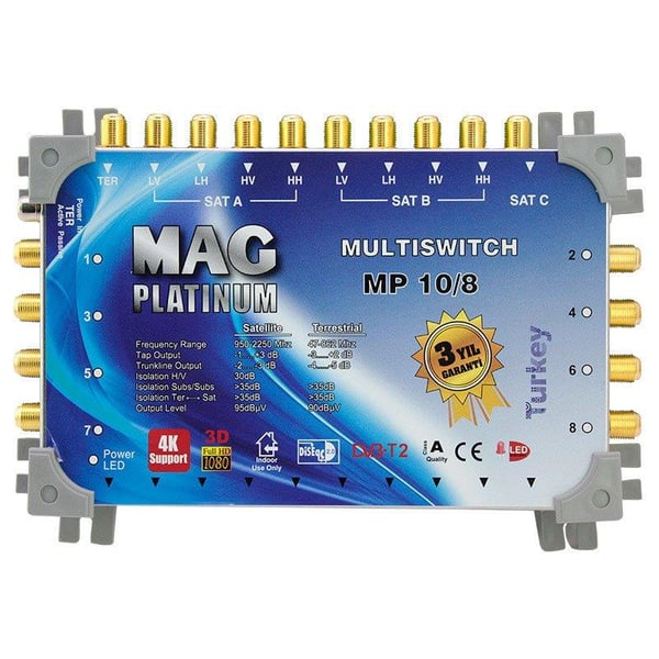 10*8 SONLU/KASKATLI SWITCHLI UYDU SANTRALİ MAG PLATINUM