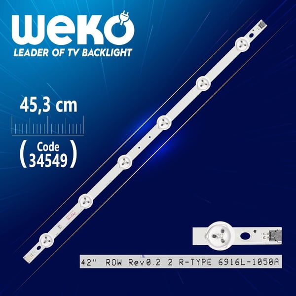 42 ROW REV0.2 2 R-TYPE 6916L-1050A - 45.3 CM 6 LEDLİ (WK-622)