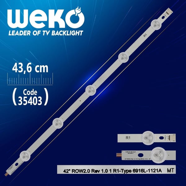 42 ROW2.0 REV 1.0 1 R1-TYPE 6916L-1121A MT - 43.6 CM 5 LEDLİ - (WK-990)