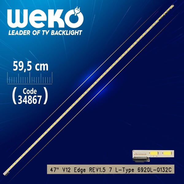 47 V12 EDGE REV1.5 7 L-TYPE 6920L-0132C - 59.5 CM 54 LEDLİ - (WK-725)