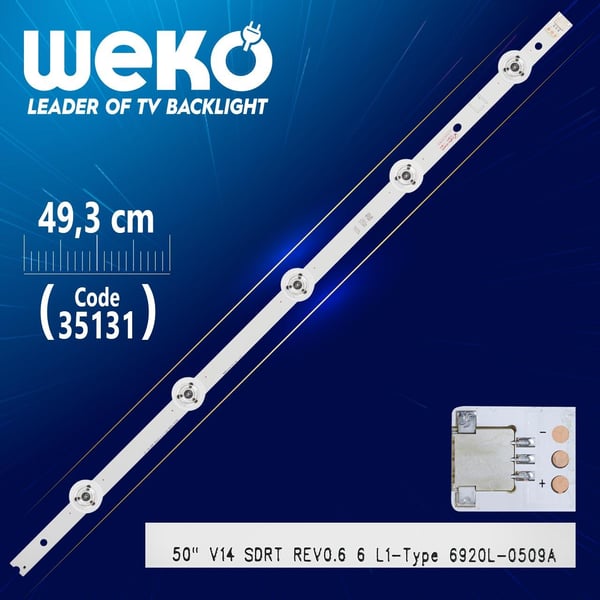 50 V14 SDRT REV0.6 6 L1-TYPE 6920L-0509A - 49.3 CM 5 LEDLİ - (WK-397)