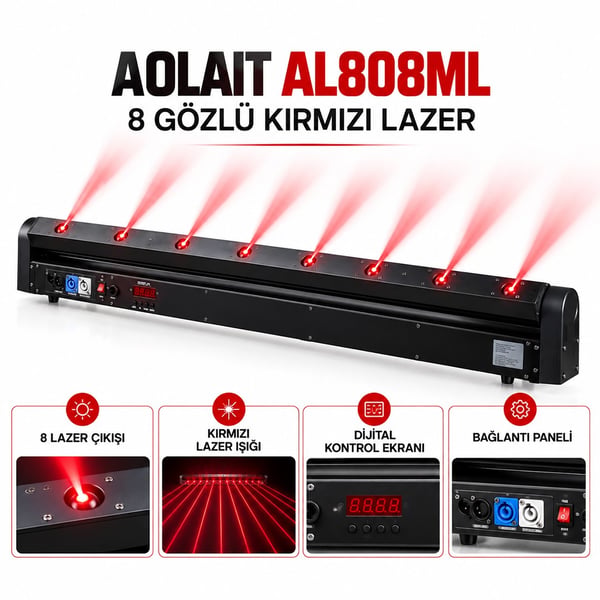 Aolaıt Al808Ml 8 Gözlü Kırmızı Lazer Fiyatı - Merter Elektronik