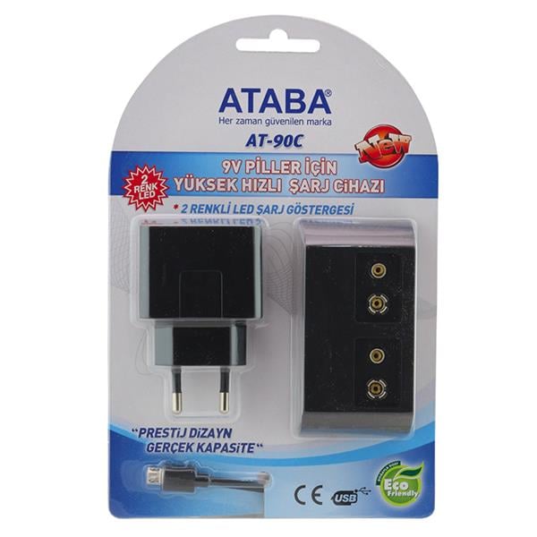 ATABA AT-90C 5 VOLT * 9 VOLT - 1 AMPER PİL ŞARJ CİHAZI+AKILLI USB ŞARJ CİHAZI