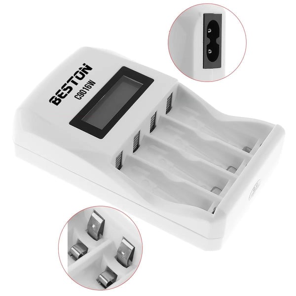 BESTON C9016W LCD EKRAN AA 1800MAH AAA 900MAH EKRANLI SÜPER HIZLI PİL ŞARJ CİHAZI