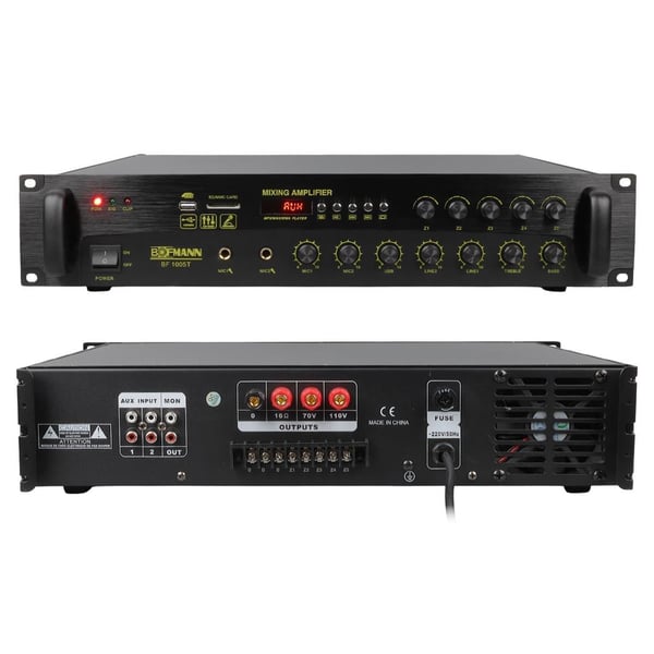 BOFMANN BF-1005T 1000 WATT USB/SD/BLUETOOTH HAT TRAFOLU 5 BÖLGELİ MIXER ANFİ Fiyatı - Merter Elektronik