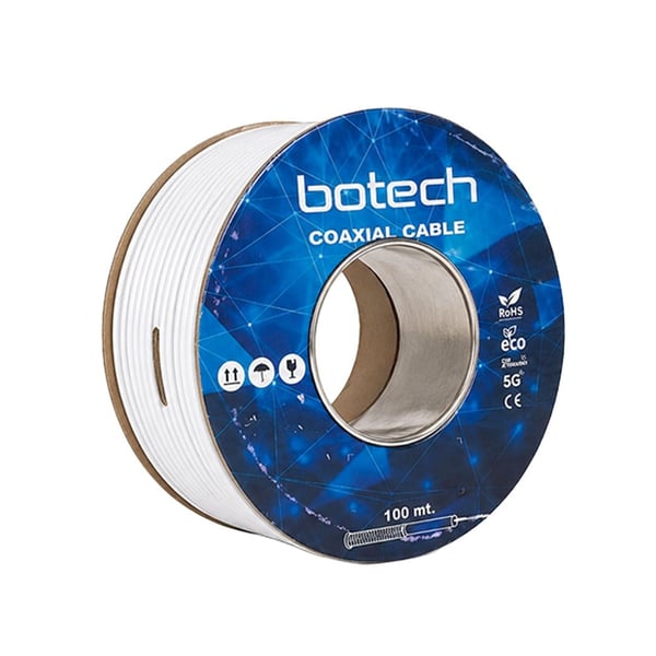BOTECH RG6/U4 0.90 MM 64*0.12 TEL CCS MAKARALI YERLİ ÜRETİM ANTEN KABLOSU (100 METRE) Fiyatı - Merter Elektronik
