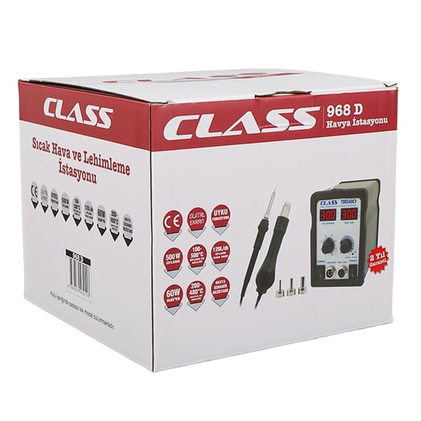 Class 968D Dijital Sıcak Hava Üflemeli ve Isı Ayarlı Havya Lehim İstasyonu Fiyatı - Merter Elektronik