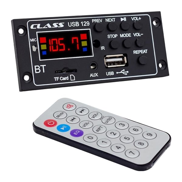 CLASS USB-129 USB/SD/MIC/AUX/BLUETOOTH KUMANDALI EKRANLI OTO TEYP ÇEVİRİCİ DİJİTAL PLAYER BOARD