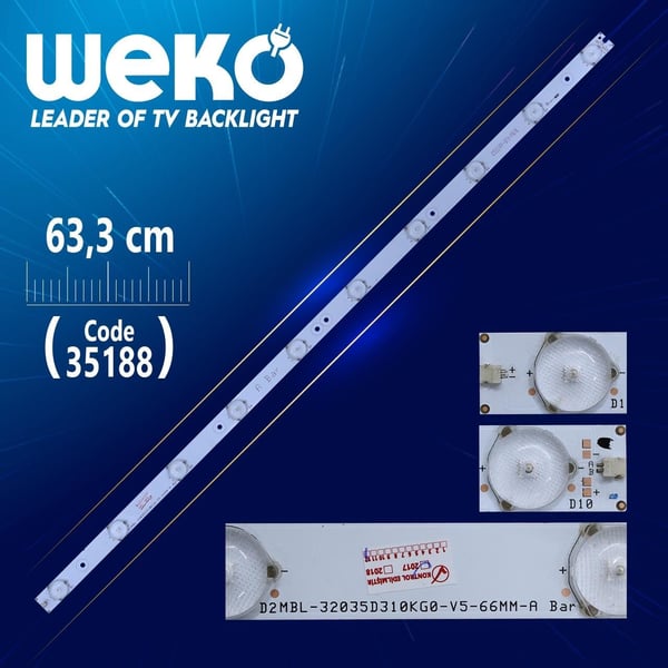 D2MBL-32035D310KG0-V5-66MM-A BAR - 63.3 CM 10 LEDLİ - (WK-492)