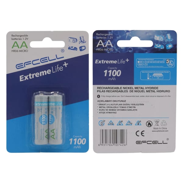 Efcell 1100 Mah Şarlı Kalem Pil (Tek Fiyat) Fiyatı - Merter Elektronik