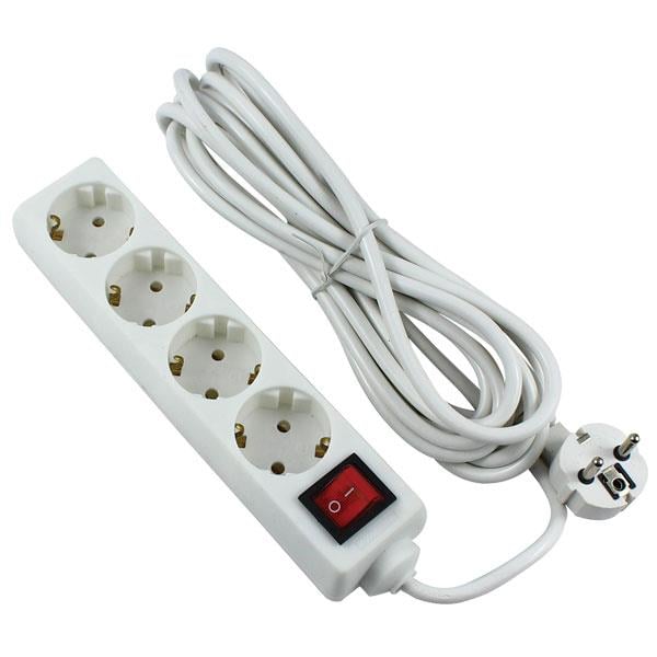 ELEKTROMER ELT-450 4LÜ 5 METRE KABLOLU ANAHTARLI AKIM KORUMALI GRUP PRİZ