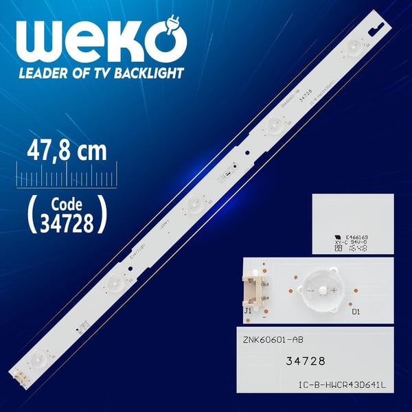 EVERLİGHT IC-B-HWCR43D641L - (ZNK60601-AB) - 47.8 CM 5 LEDLİ - (WK-24)