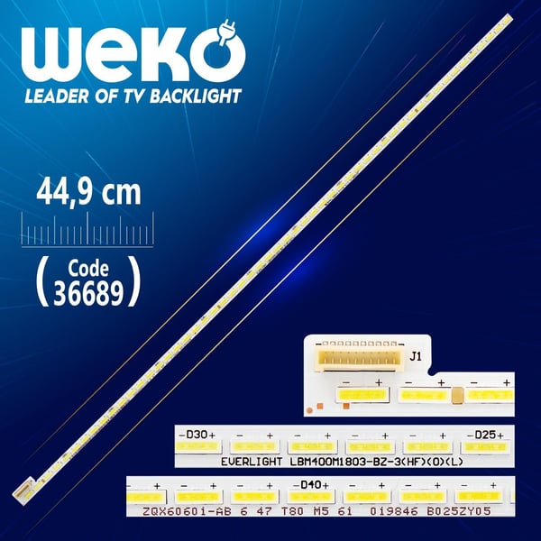 EVERLIGHT LBM400M1803-BZ-3(HF)(0)(L) ZQX0601-AB 54 LEDLİ 44,9 CM